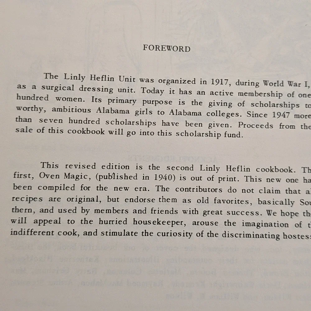 Vintage 1962 Linly Heflin Cook Book Revised Edition Birmingham Alabama Southern